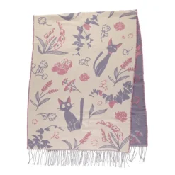 Maison Ghibli Textile|Étole rose Jiji - Kiki la petite sorcière