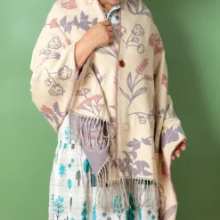 Maison Ghibli Textile|Étole rose Jiji - Kiki la petite sorcière