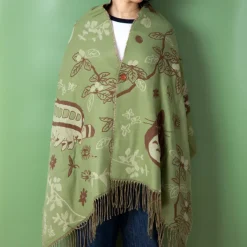 Maison Ghibli Textile|Étole vert clair Totoro & Chatbus - Mon Voisin Totoro