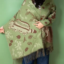 Maison Ghibli Textile|Étole vert clair Totoro & Chatbus - Mon Voisin Totoro