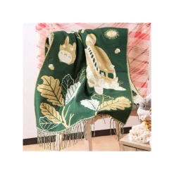 Maison Ghibli Textile|Étole vert foncé Feuilles de chêne - Mon Voisin Totoro