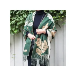 Maison Ghibli Textile|Étole vert foncé Feuilles de chêne - Mon Voisin Totoro