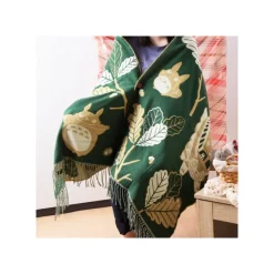 Maison Ghibli Textile|Étole vert foncé Feuilles de chêne - Mon Voisin Totoro