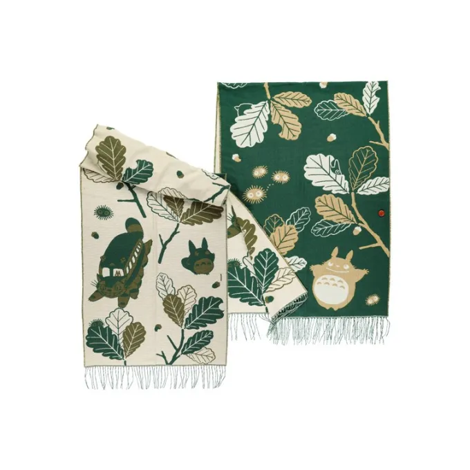 Maison Ghibli Textile|Étole vert foncé Feuilles de chêne - Mon Voisin Totoro