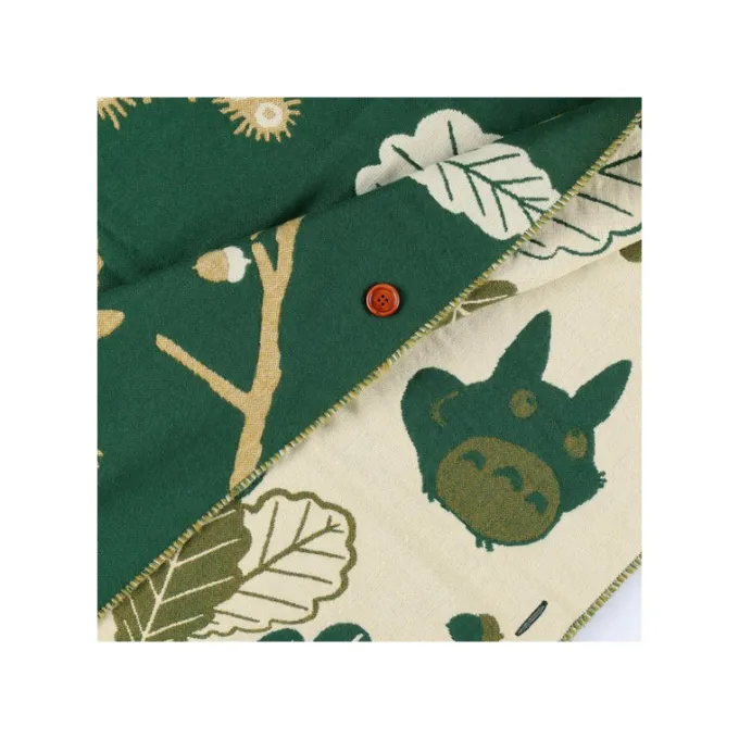 Maison Ghibli Textile|Étole vert foncé Feuilles de chêne - Mon Voisin Totoro