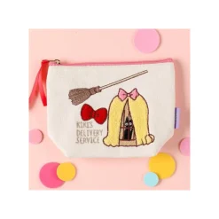 Maison Ghibli Classement|Trousse brodée Jiji en cage - Kiki la petite sorcière