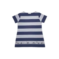 Maison Ghibli Textile|Tunique À Rayures Kiki Koriko Ville Noir&Blanc - Kiki la petite sorci