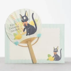 Maison Ghibli Accessoires|Éventail Bambou & Enveloppe Jiji avec Citron - Kiki la petite Sorcièr