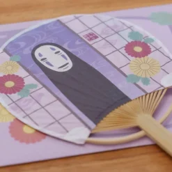 Maison Ghibli Accessoires|Éventail Bambou & Enveloppe No Face avec Fleur - Le Voyage de Chihiro