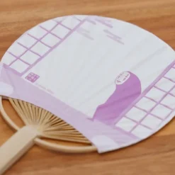 Maison Ghibli Accessoires|Éventail Bambou & Enveloppe No Face avec Fleur - Le Voyage de Chihiro