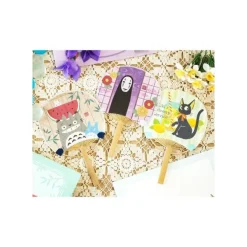Maison Ghibli Accessoires|Éventail Bambou & Enveloppe No Face avec Fleur - Le Voyage de Chihiro