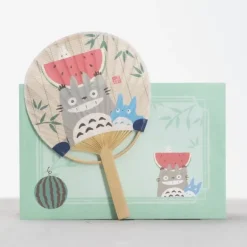 Maison Ghibli Accessoires|Éventail Bambou & Enveloppe Totoro avec Pastèque - Mon Voisin Totoro